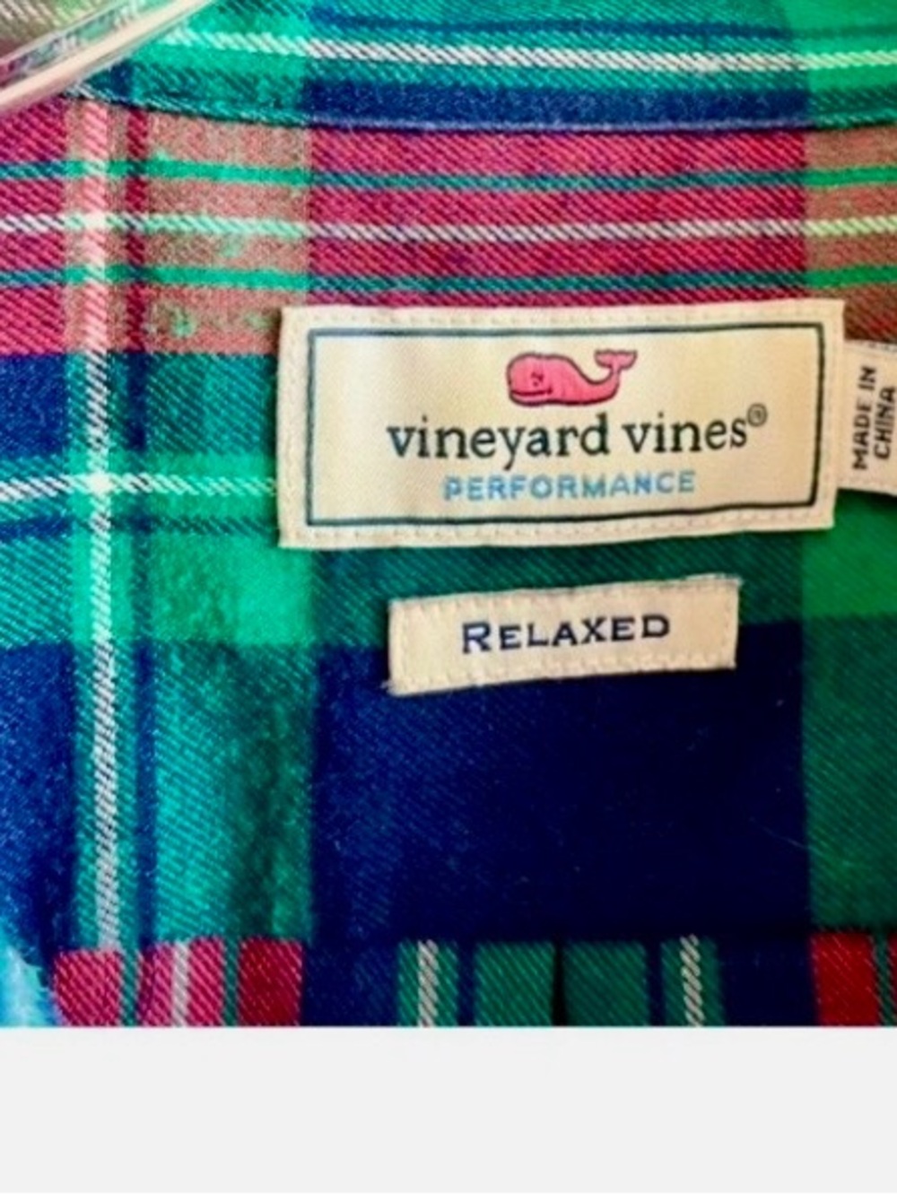 Vineyard Vine Women’s Green and Red Plaid Button-Down Shirt - Picture 4 of 6